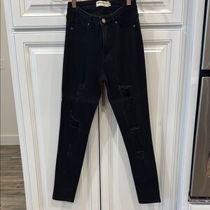Women's Black Distressed Jeans